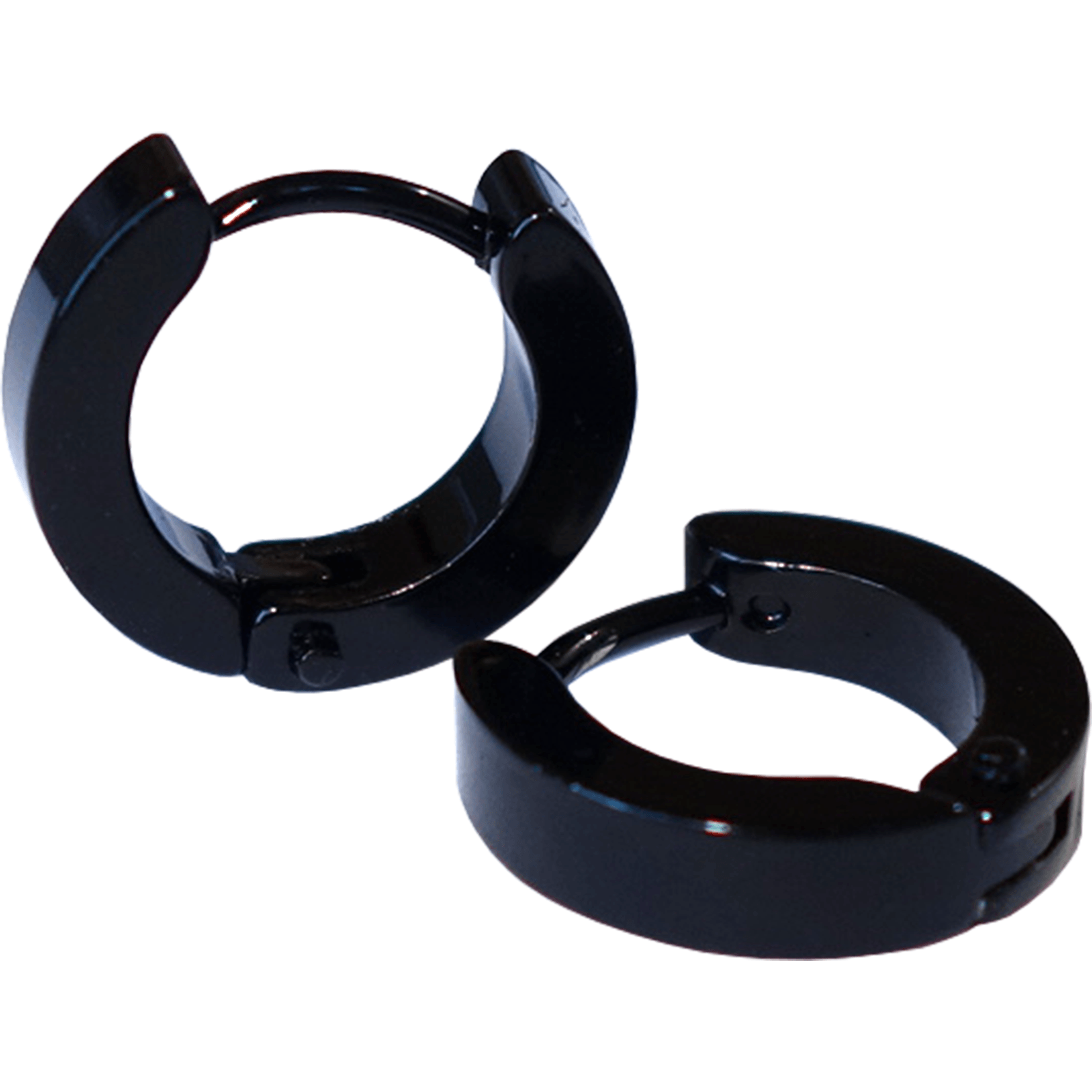 Plain Black Hoop Huggie Stud Earrings Mens Womens Ladies Girls Tiny Small Studs