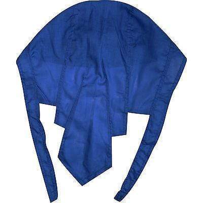 Plain Blue Bandana Biker Durag Pirate Fancy Dress Cycling Catering Chef Hat Cap