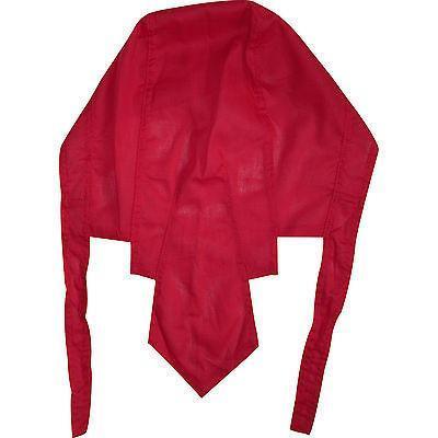 Plain Red Bandana Biker Durag Pirate Fancy Dress Cycling Catering Chef Hat Cap