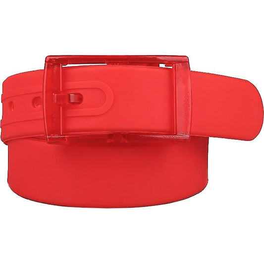 Plain Red Silicone Rubber Belt Mens Womens Metal Detector Free Holiday Travel