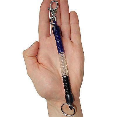 Plastic Spring Coil Spiral Retractable Keychain Key Ring Clip Chain Fob Keyring