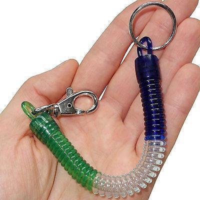 Plastic Spring Coil Spiral Stretch Keychain Key Holder Ring Chain Fob Keyring