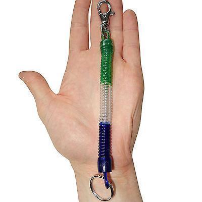 Plastic Spring Coil Spiral Stretch Keychain Key Holder Ring Chain Fob Keyring