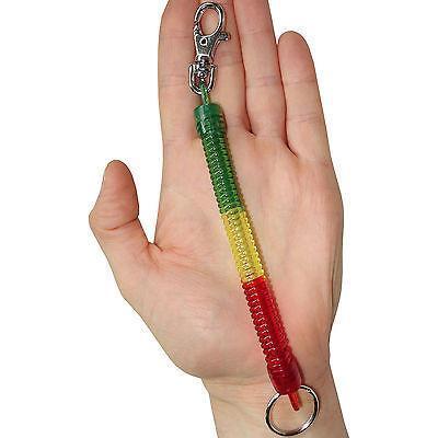 Plastic Spring Coil Spiral Stretchy Retractable Keychain Key Ring Chain Keyring