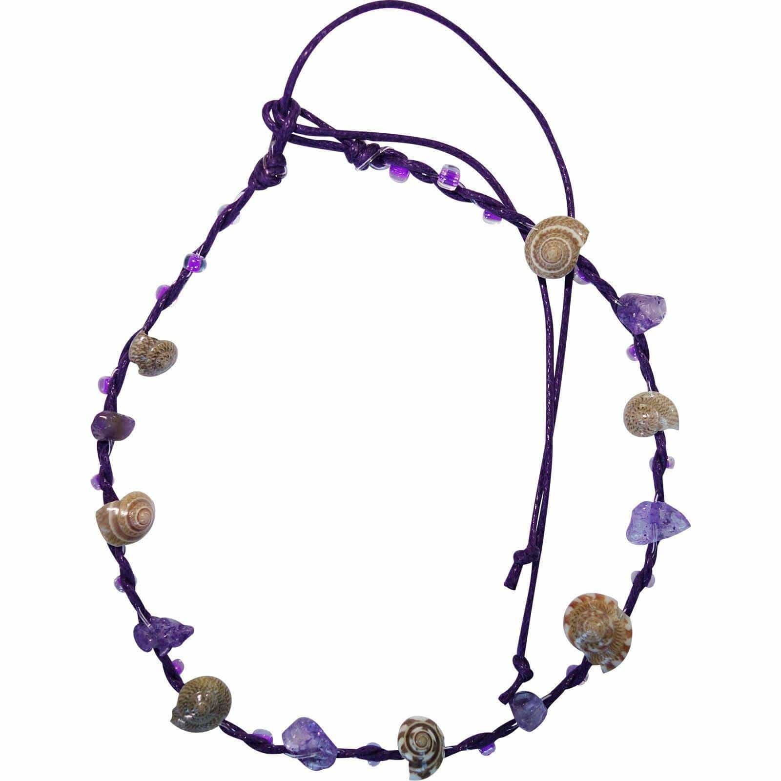 Purple Anklet Shell Beads Ankle Bracelet Foot Chain Womens Girl Ladies Jewellery