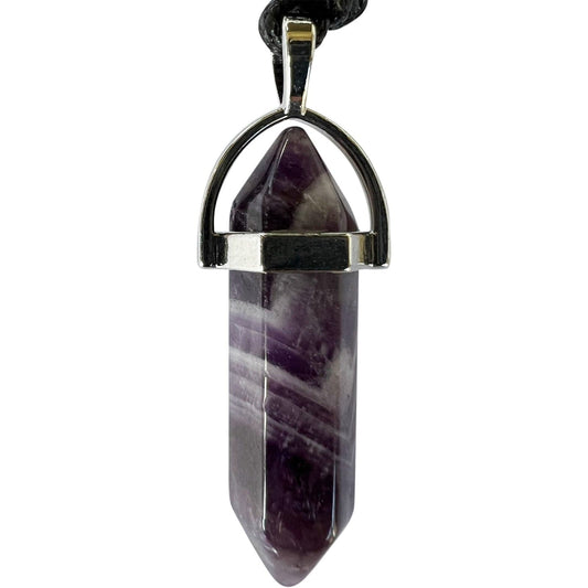 Quartz Amethyst Purple Crystal Necklace Pendant Womens Mens Girls Gem Jewellery