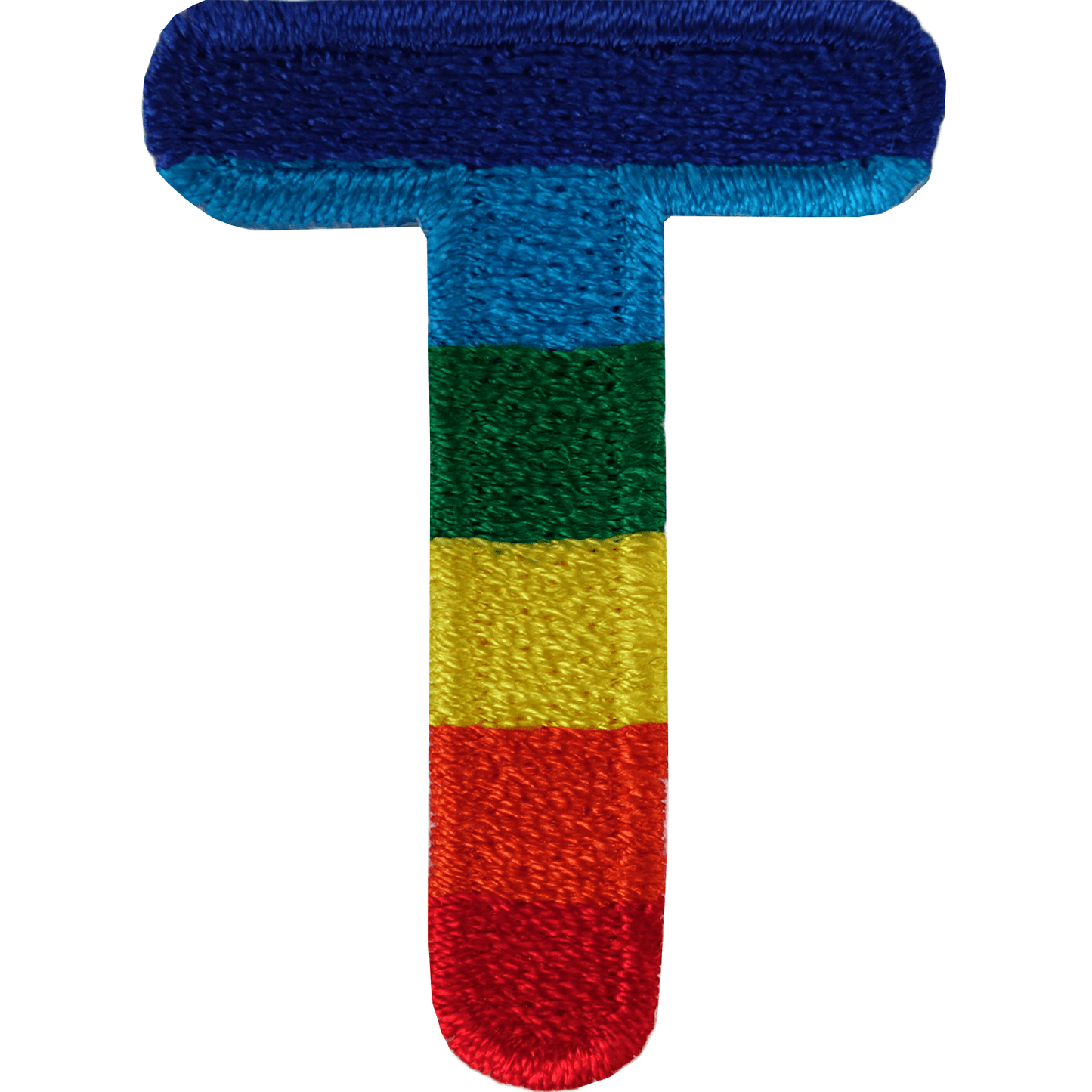 Letter T Rainbow Letter Number Iron Sew On Patches Badges Name A-Z Letters Numbers Patch