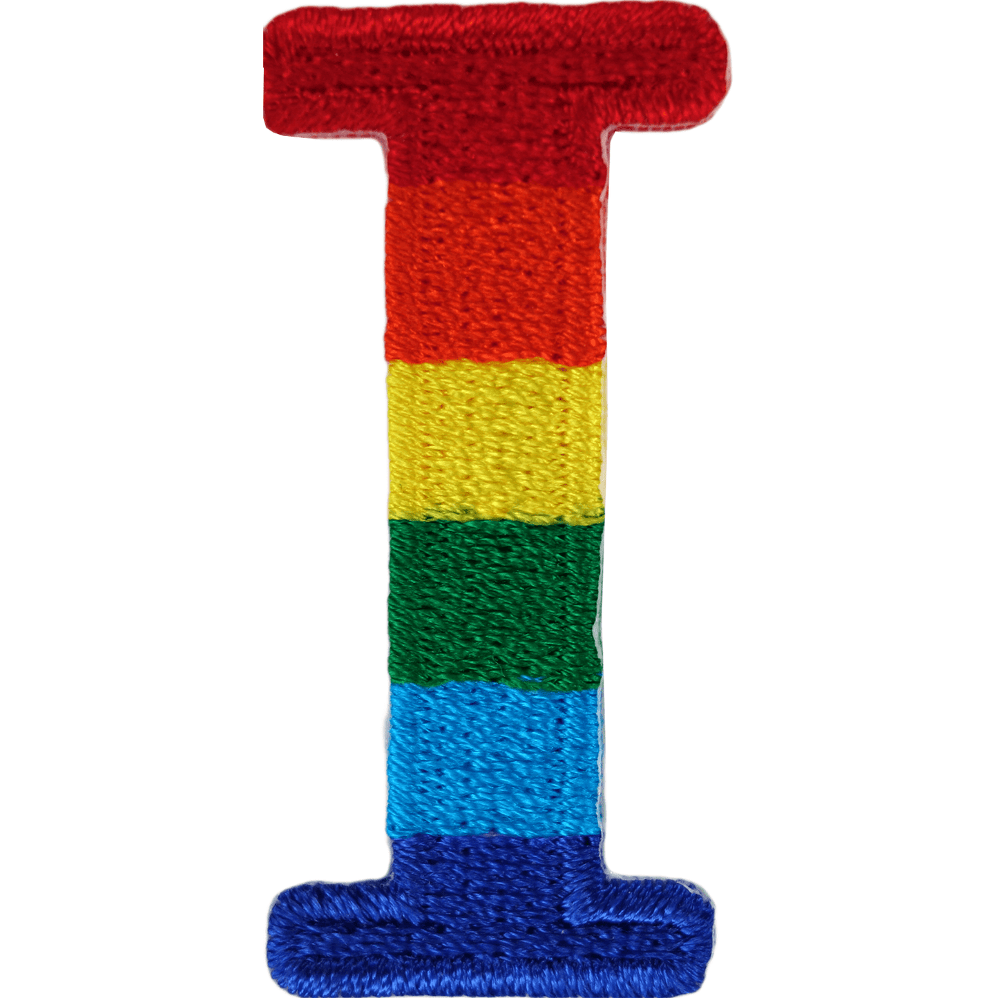 Letter I Rainbow Letter Number Iron Sew On Patches Badges Name A-Z Letters Numbers Patch