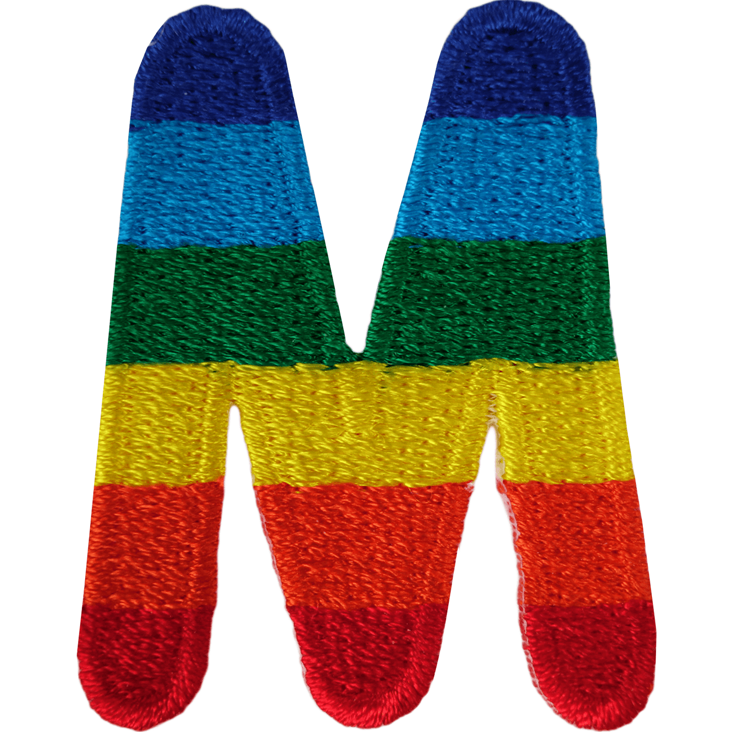 Letter M Rainbow Letter Number Iron Sew On Patches Badges Name A-Z Letters Numbers Patch