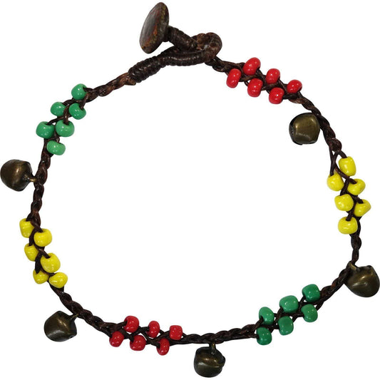 Rasta Anklet Foot Chain Bells Ankle Bracelet Mens Womens Girls Ladies Jewellery