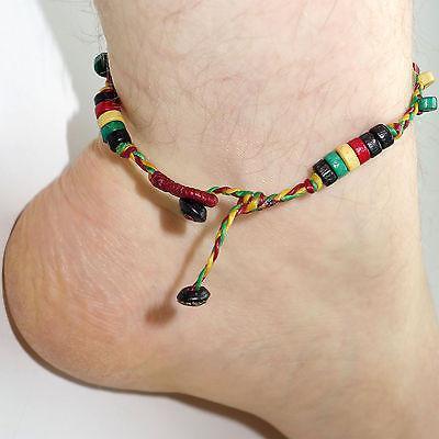 Rasta Bead Ankle Bracelet Foot Anklet Chain Reggae Mens Womens Hippie Jewellery Rasta Bead Ankle Bracelet Foot Anklet Chain Reggae Mens Womens Hippie Jewellery