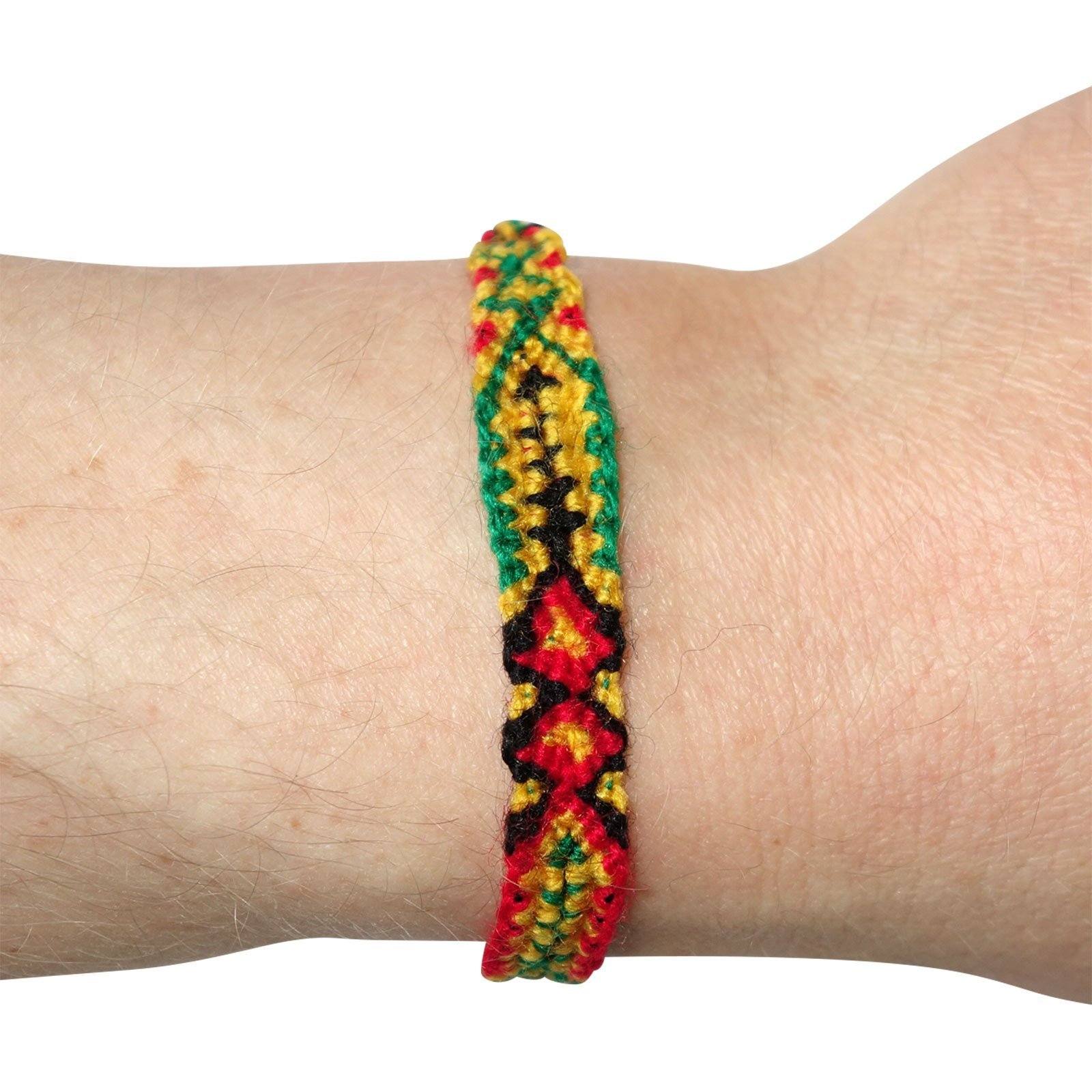 Rasta Bracelet Cotton Wristband Bangle Mens Womens Ladies Boys Girls Jewellery