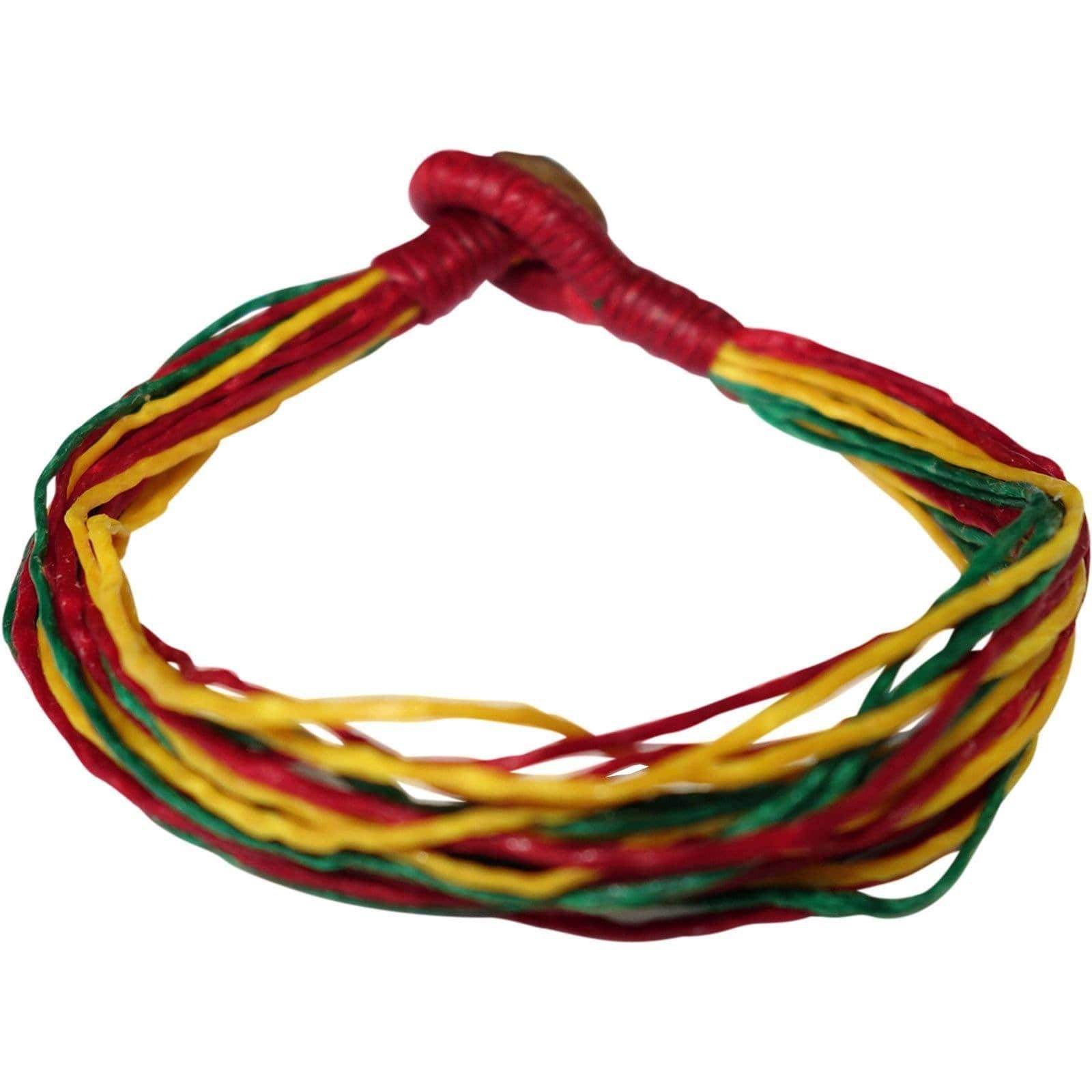 Rasta Bracelet Reggae Wristband Bangle Mens Womens Ladies Surf Hippie Jewellery