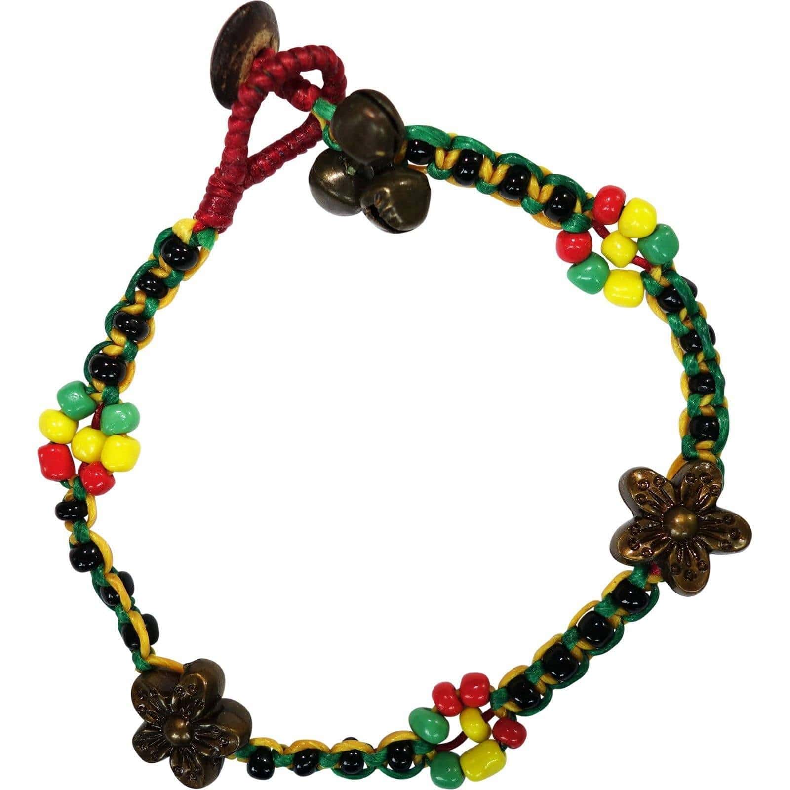 Rasta Flower Bead Anklet Chain Foot Ankle Bracelet Girl Jewelry Womens Jewellery