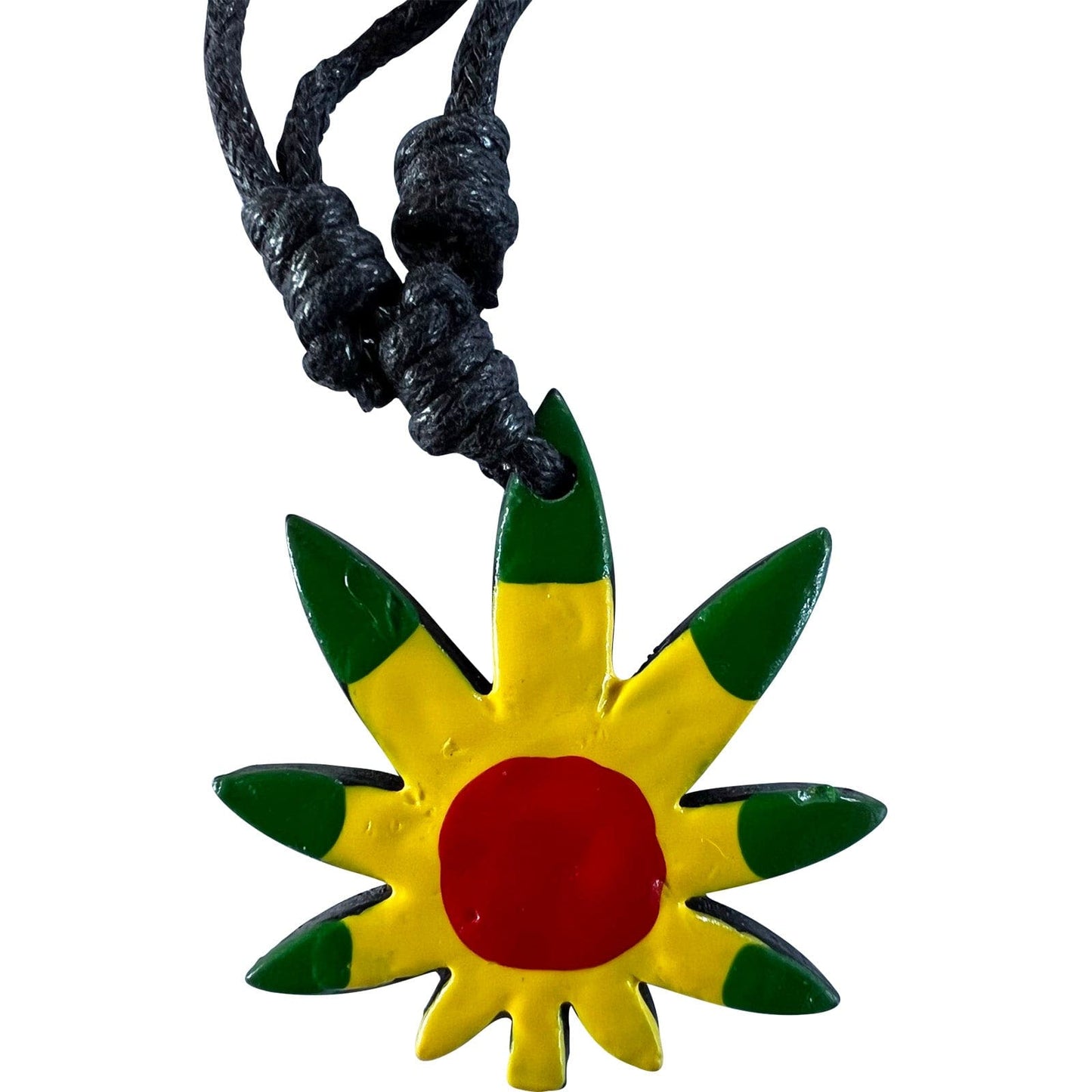Rasta Marijuana Cannabis Leaf Pendant Necklace Cord Chain Mens Womens Jewellery