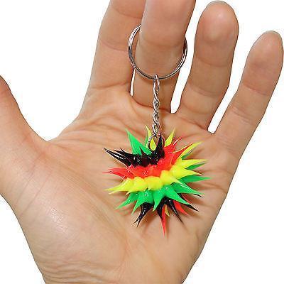 Rasta Neon UV Ball Key Ring Chain Fob Mens Womens Boys Girls Kids Childrens Toy Rasta Neon UV Ball Key Ring Chain Fob Mens Womens Boys Girls Kids Childrens Toy
