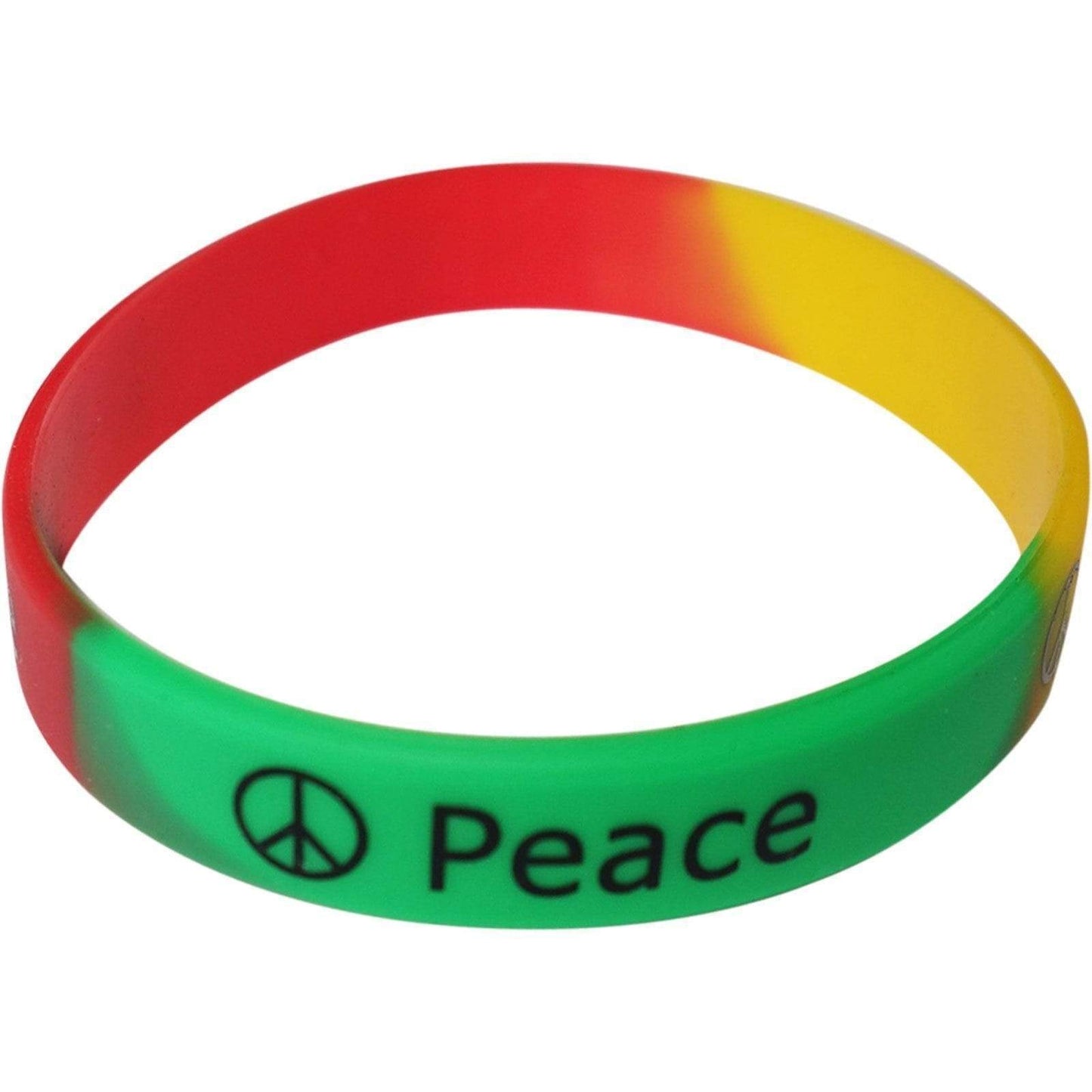 Rasta Peace Rubber Wristband Silicone Bracelet Bangle Mens Womens Boys Jewellery