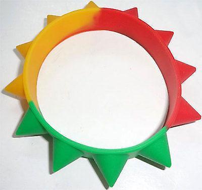 Rasta Reggae Rubber Silicone Spiked Bracelet Wristband Bangle Mens Womens Ladies Rasta Reggae Rubber Silicone Spiked Bracelet Wristband Bangle Mens Womens Ladies