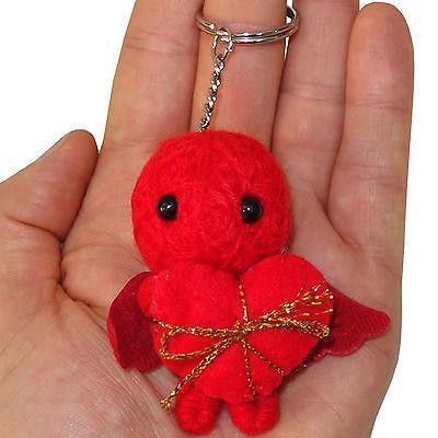 Red Cherub Cupid Wings Love Heart Voodoo Doll Keyring Present Fun Toy Bag Charm Red Cherub Cupid Wings Love Heart Voodoo Doll Keyring Present Fun Toy Bag Charm