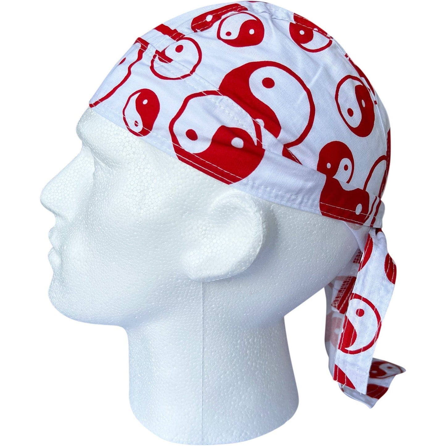Red White Yin Yang Bandana Zandana Hairband Headband Headscarf Durag Sun Hat Cap