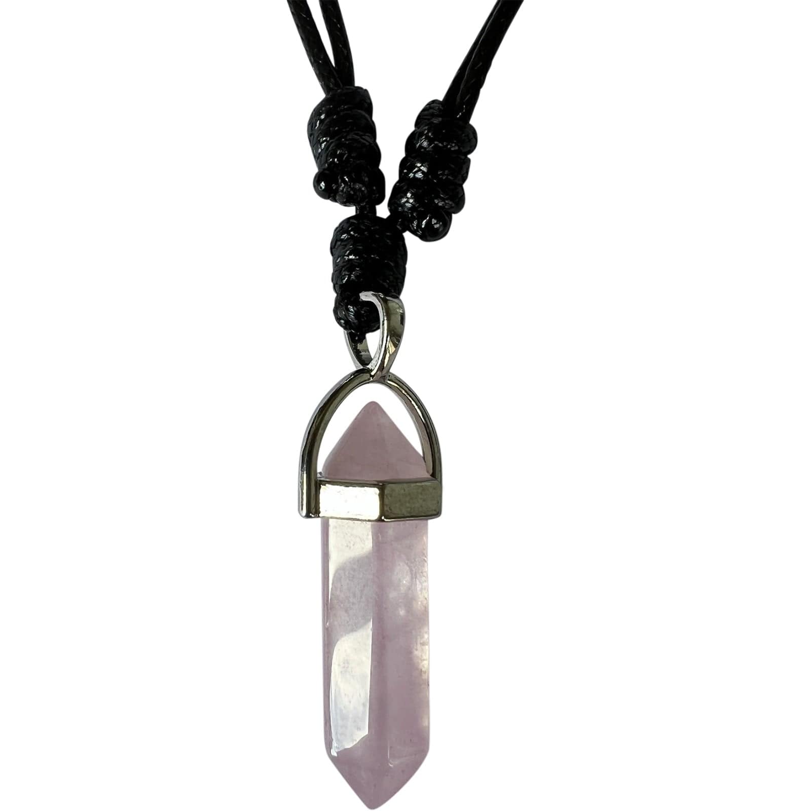 Rose Quartz Pink Crystal Necklace Pendant Womens Mens Girls Gemstone Jewellery
