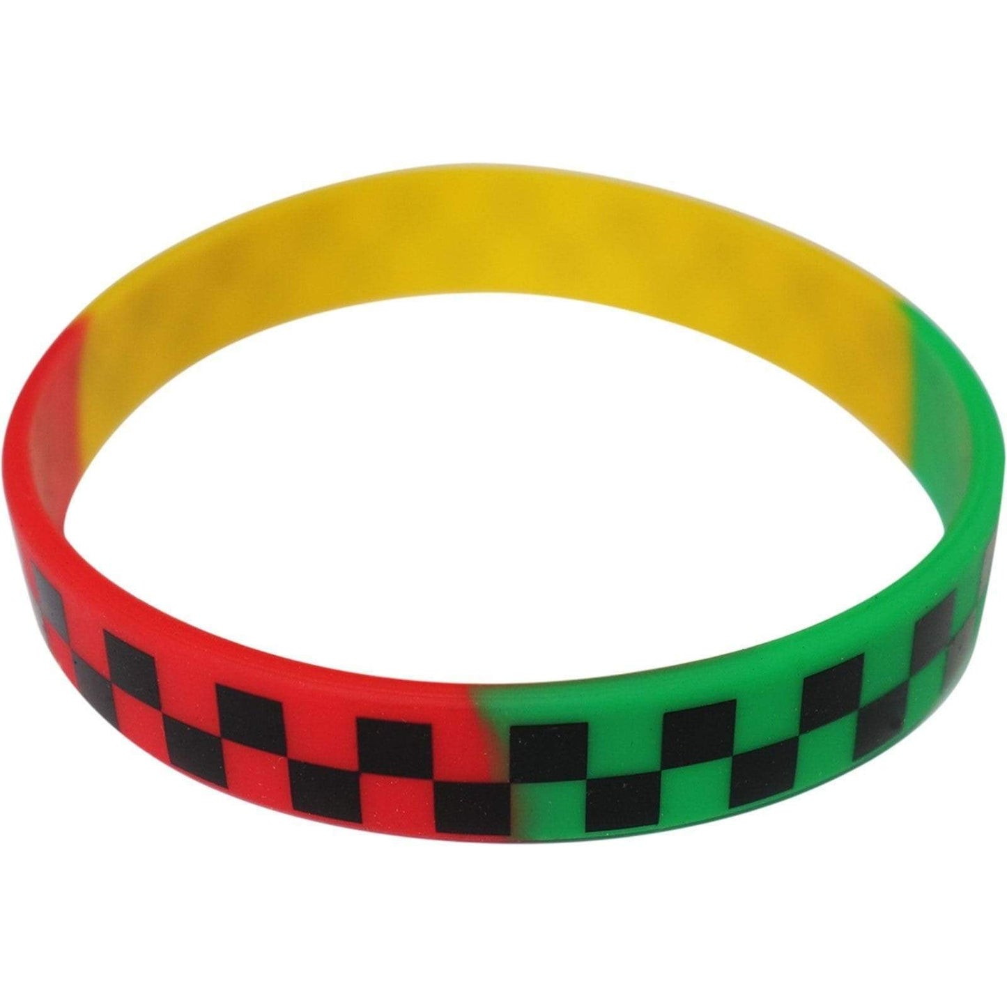Rubber Rasta Wristband Silicone Bracelet Bangle Mens Womens Reggae Music Jewelry
