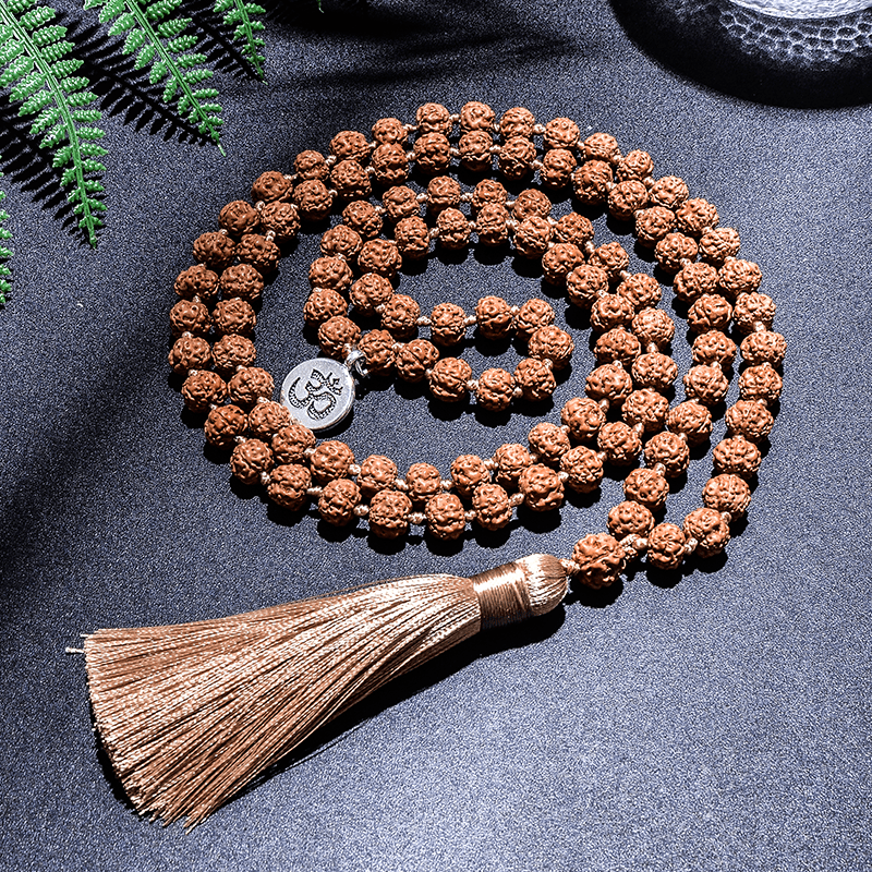 Rudraksha Mala Beads Necklace Bracelet Set
