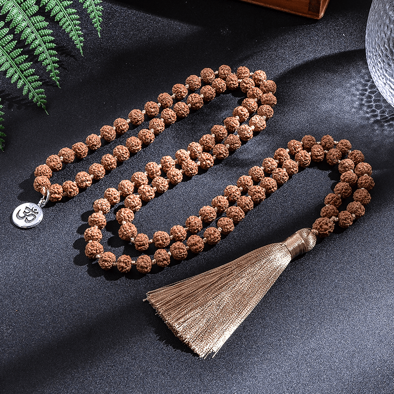 Rudraksha Mala Beads Necklace Bracelet Set
