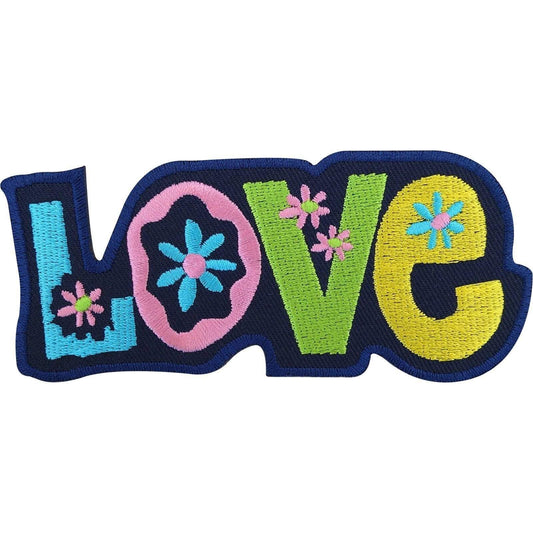 Sew On Badge / Iron On Patch Embroidered Love for Hippie Pants Hippy Dress Jeans