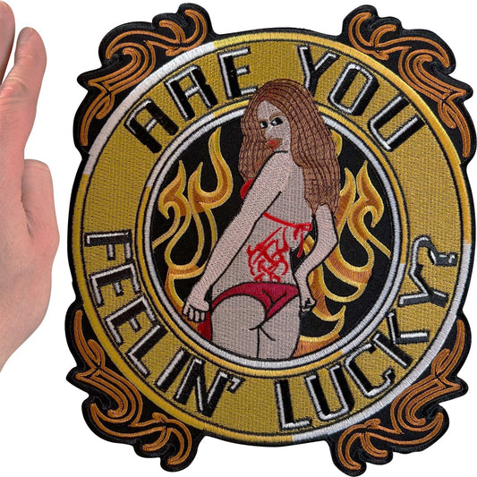 Sexy Biker Girl Big Large Patch Iron Sew On Denim Leather Motorbike Jacket Back