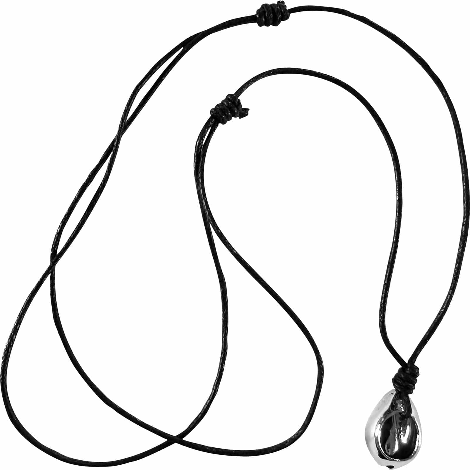 Shiny Silver Colour Shell Pendant Necklace Cord Chain Mens Womens Surf Jewellery