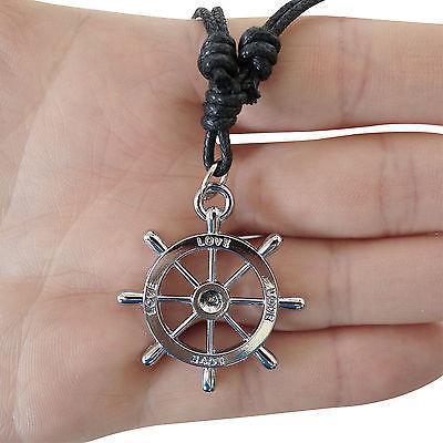 Ship Boat Wheel Love Pendant Chain Necklace Sailor Men Fancy Dress Silver Colour Ship Boat Wheel Love Pendant Chain Necklace Sailor Men Fancy Dress Silver Colour