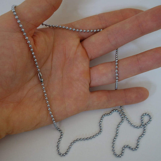 Silver Colour Steel Chain Metal Necklace Mens Womens Ladies Girls Boys Jewellery