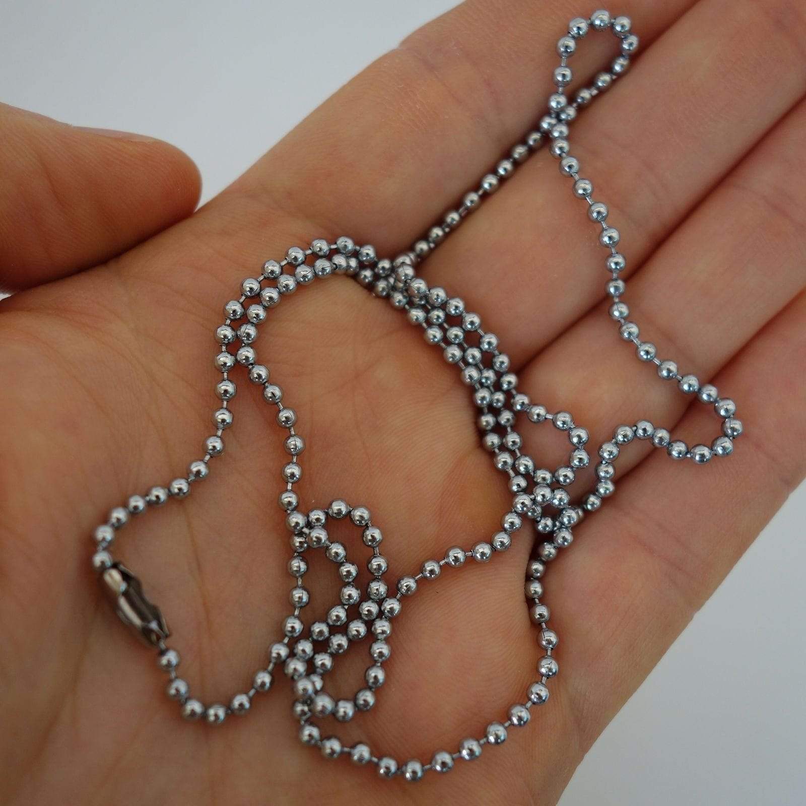 Silver Colour Steel Chain Metal Necklace Mens Womens Ladies Girls Boys Jewellery