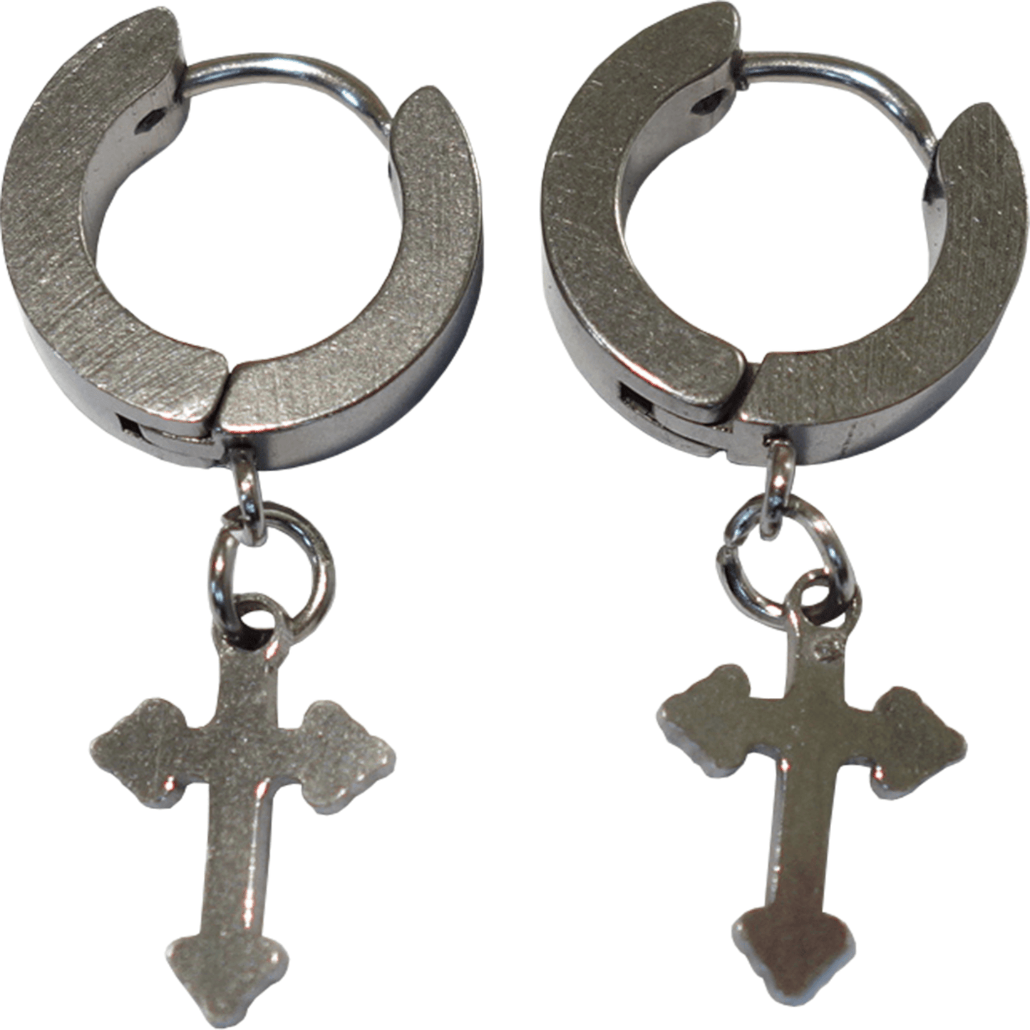 Silver Cross Stud Earrings Mens Womens Ladies Girls Tiny Small Hoop Huggie Studs