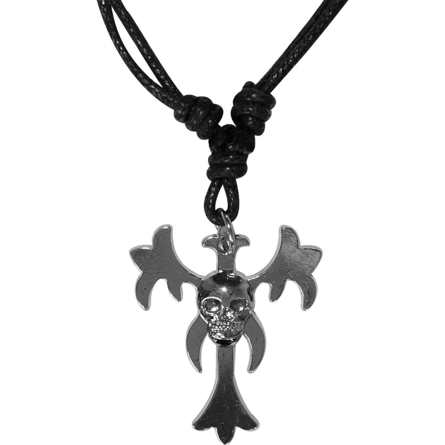 Silver Metal Skull Cross Pendant Chain Necklace Mens Womens Boys Girls Jewellery