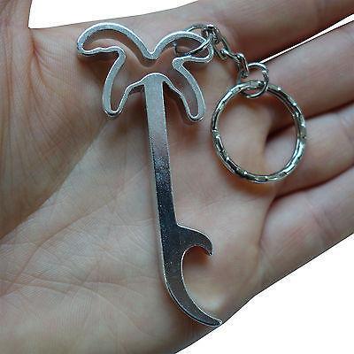 Silver Palm Tree Metal Key Ring Chain Fob Beer Bottle Opener Keyring Keychain Silver Palm Tree Metal Key Ring Chain Fob Beer Bottle Opener Keyring Keychain