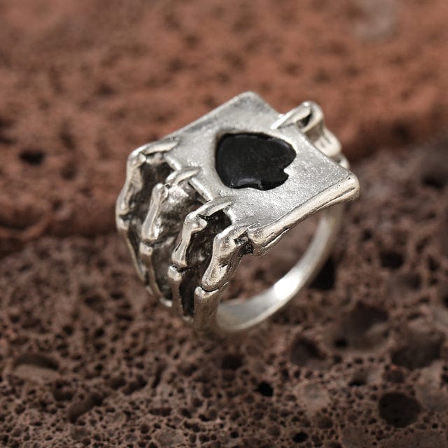 Skeleton Hand Playing Card Ring