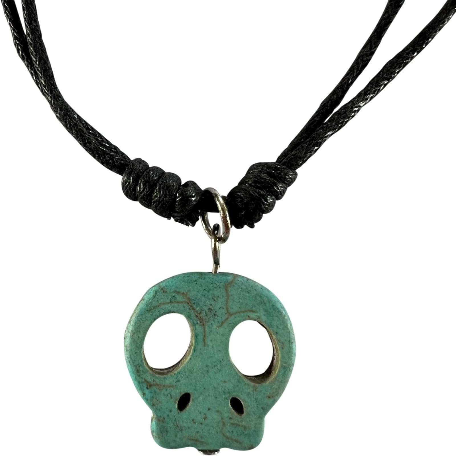 Skull Pendant Necklace Cord Chain Womens Mens Kids Boys Girls Handmade Jewellery