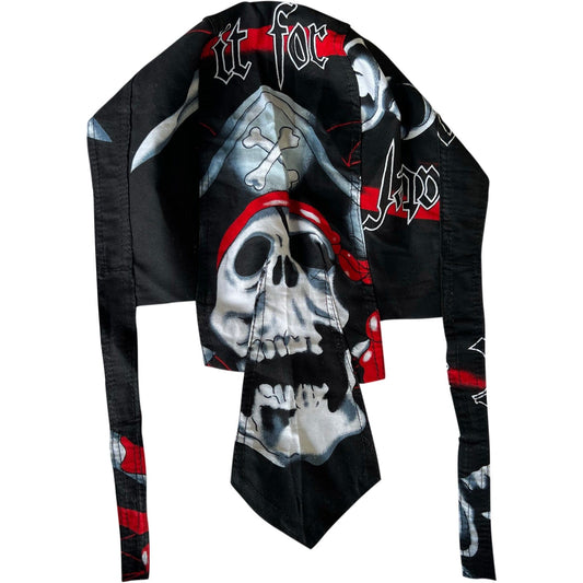 Skull Sword Black Zandana Bandana Motorbike Biker Sun Hat Cap Pirate Fancy Dress