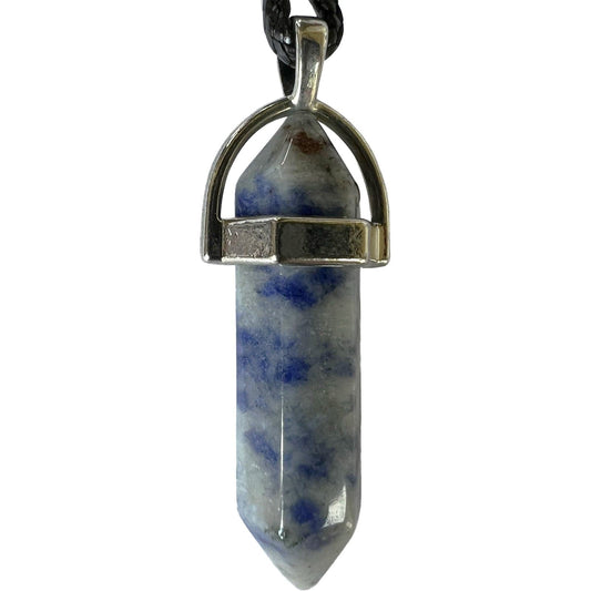 Sodalite Blue Spot Jasper Crystal Necklace Pendant Womens Mens Girls Jewellery