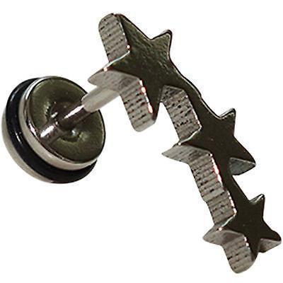 Stainless Steel Silver Stars Fake Plug Earring Ear Stud Piercing Girls Womens Stainless Steel Silver Stars Fake Plug Earring Ear Stud Piercing Girls Womens