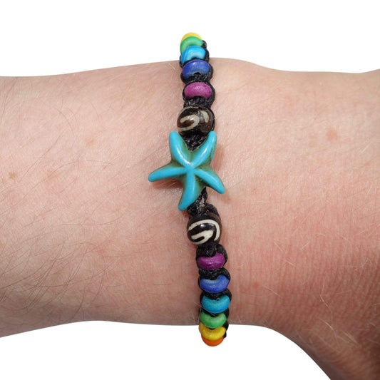 Starfish Bracelet Rainbow Wristband Bead Bangle Mens Womens Boys Girls Jewellery