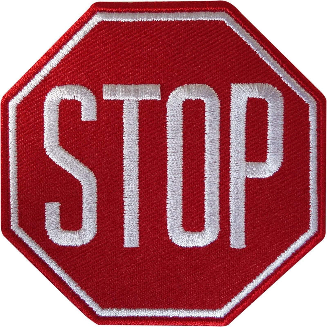 Stop Sign Patch Iron On Sew On Road Safety Embroidered Badge Embroider