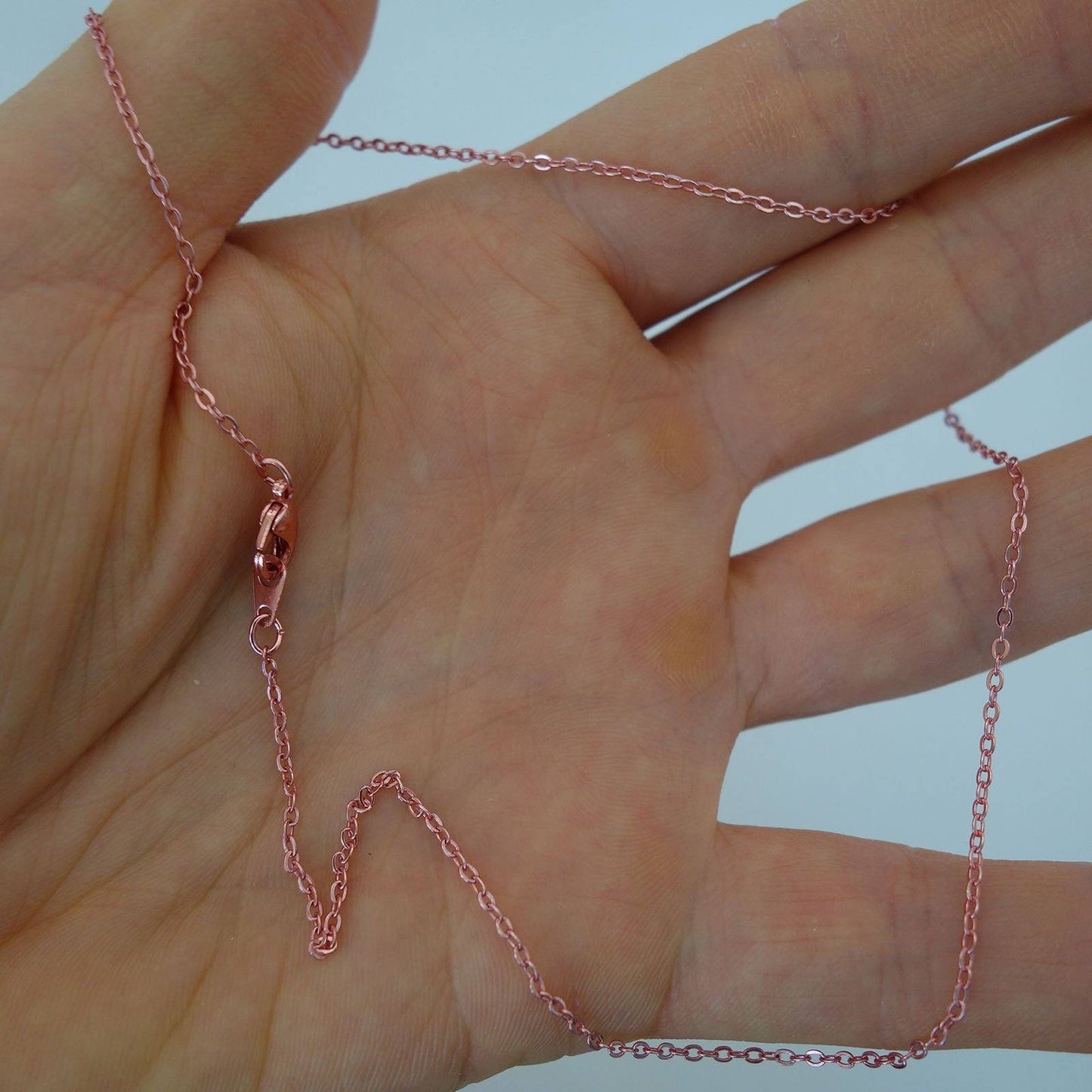 Thin Pink Steel Chain Metal Necklace Mens Womens Girls Boys Childrens Jewellery