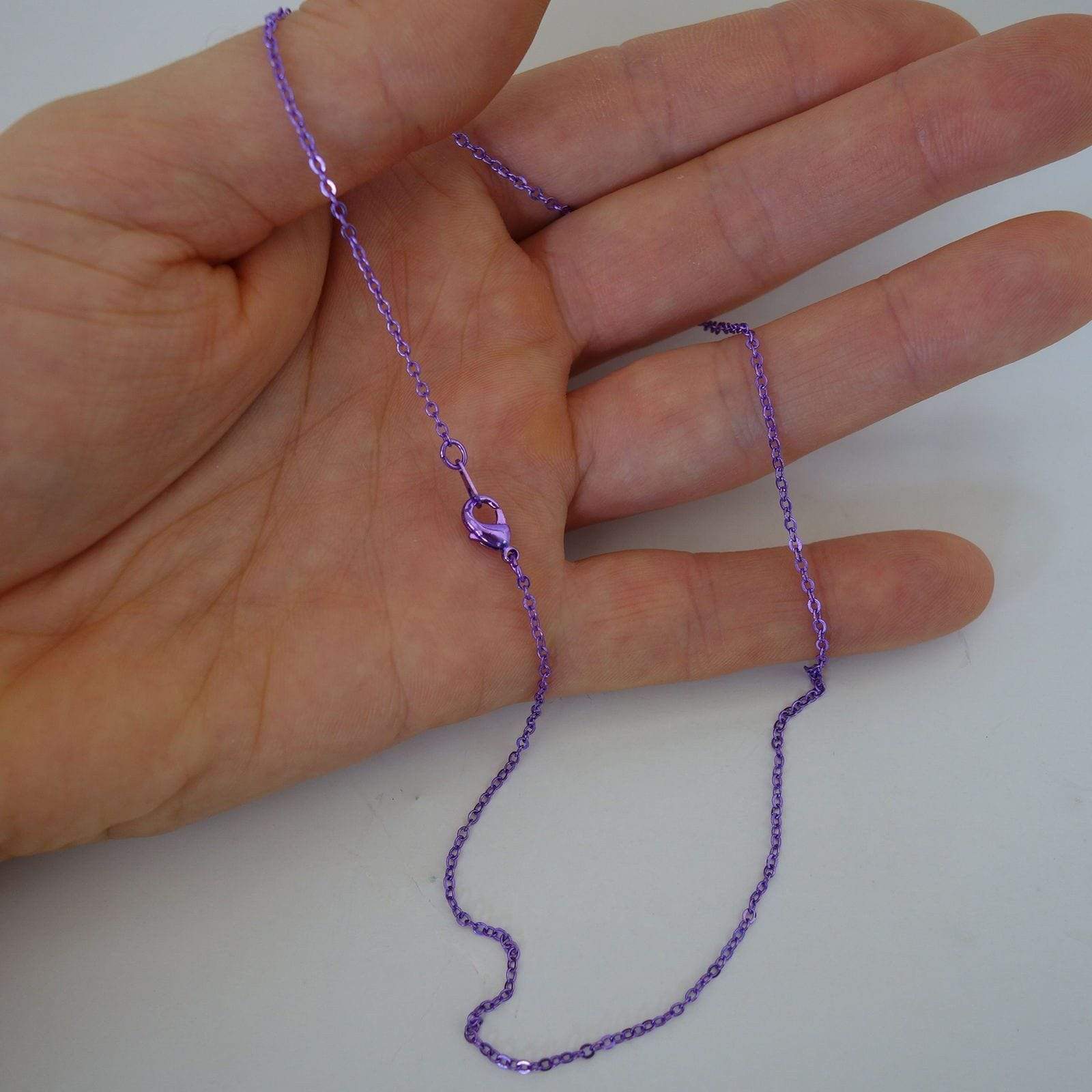 Thin Purple Steel Chain Metal Necklace Mens Ladies Girls Boys Children Jewellery Thin Purple Steel Chain Metal Necklace Mens Ladies Girls Boys Children Jewellery