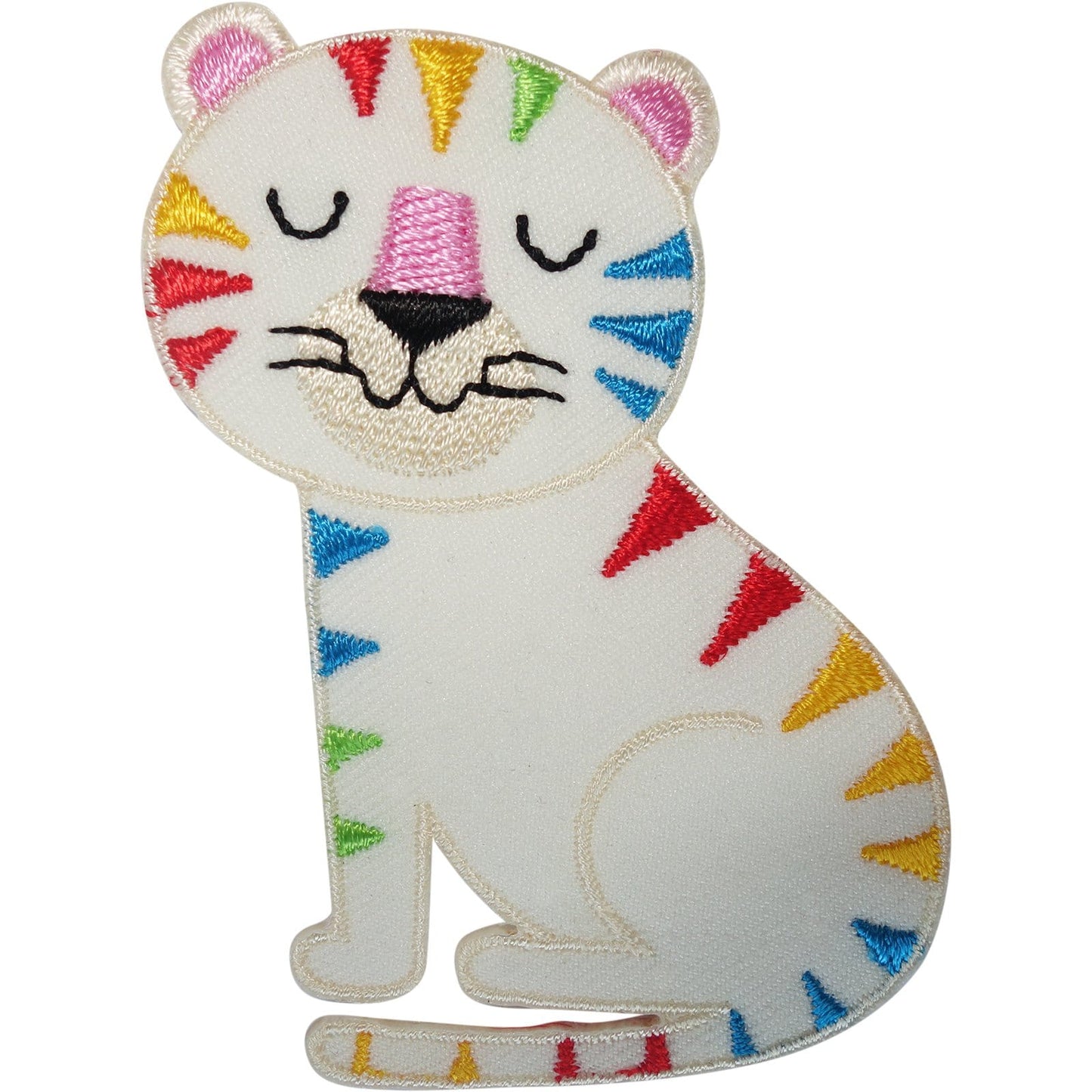 Tiger Patch Iron Sew On T Shirt Jeans Dress Hat Rainbow Animal Embroidered Badge