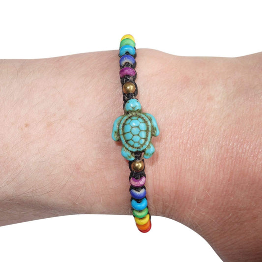 Turtle Bracelet Rainbow Wristband Bangle Mens Womens Ladies Boys Girls Jewelry