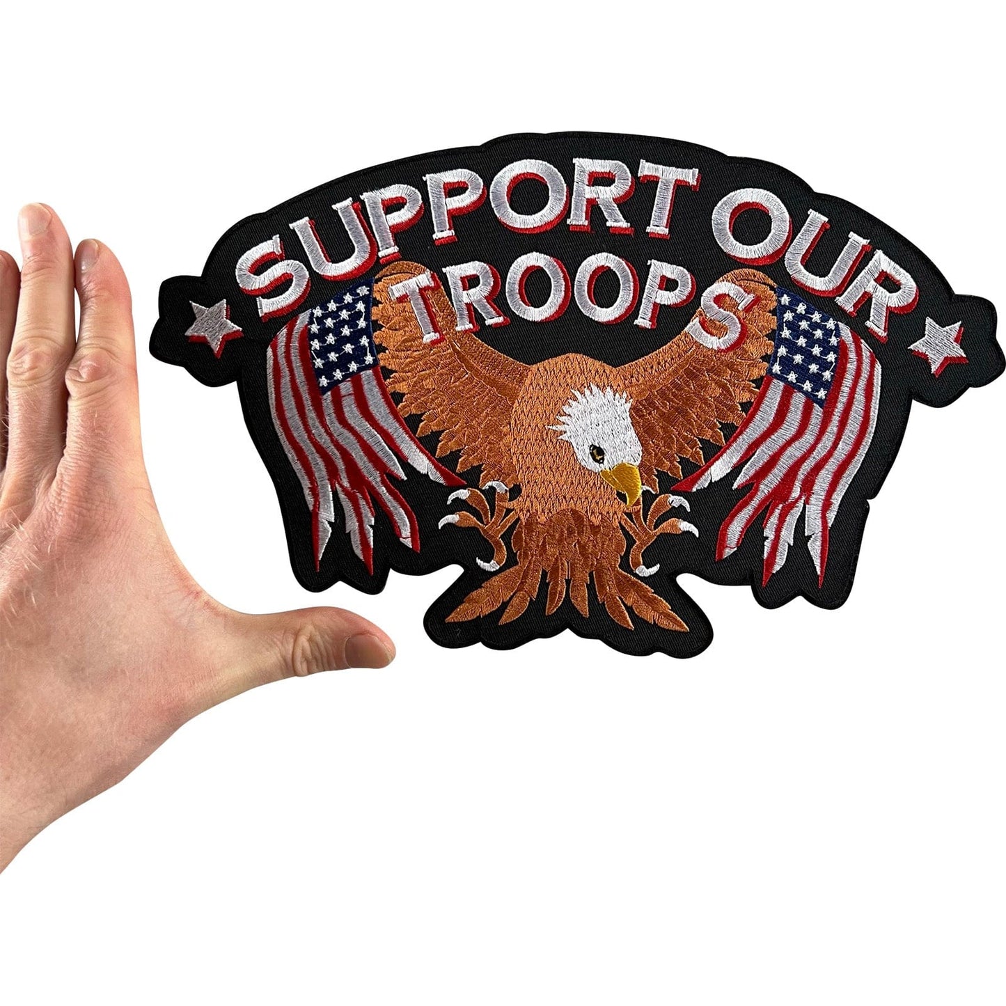 US Army Military Patch Iron Sew On Clothes Big USA Flag Eagle Embroidered Badge