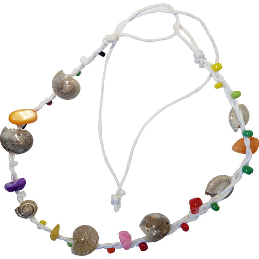 White Anklet Ankle Bracelet Foot Chain Womens Girls Ladies Shell Beads Jewellery